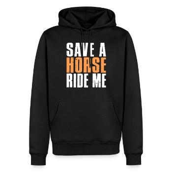 Single Gift - Männer Premium Bio Hoodie - Schwarz - Vorne - Nico (187cm)