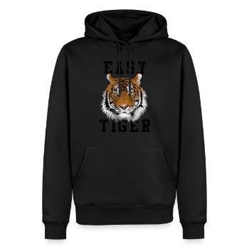 Einfacher Tiger - Männer Premium Bio Hoodie - Schwarz - Vorne - Nico (187cm)