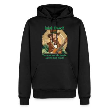 DANSE IRLANDAISE La musique et la danse - Sweat à capuche Premium bio Homme - noir - Devant - Nico (187cm)