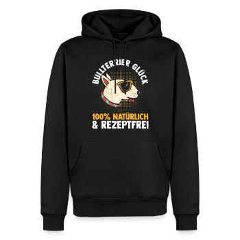 Chien Bull Terrier - Sweat à capuche Premium bio Homme - noir - Devant - Nico (187cm)