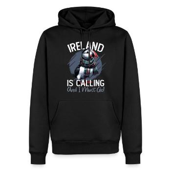 Ireland, Puffin, Ireland Is Calling - Men’s Premium Organic Hoodie - black - Front - Nico (187cm)