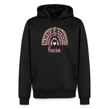 Lucia Regenbogen Name Geburtstag Lucia - Männer Premium Bio Hoodie - Schwarz - Vorne - Nico (187cm)