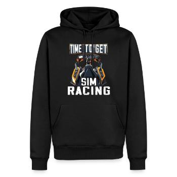 „zeit Für Sim Racing“ Sim Racer - Männer Premium Bio Hoodie - Schwarz - Vorne - Nico (187cm)