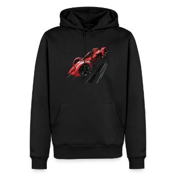 „zeit Für Sim Racing“ Sim Racer - Männer Premium Bio Hoodie - Schwarz - Vorne - Nico (187cm)
