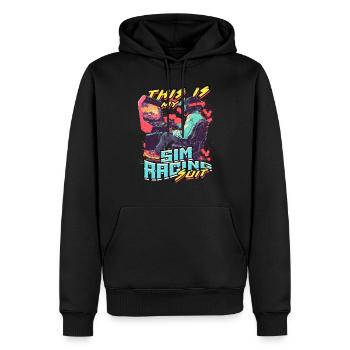 C'est mon costume de course Sim - Sweat à capuche Premium bio Homme - noir - Devant - Nico (187cm)