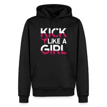 Karate Girl Martial Arts Women Karate Kick - Männer Premium Bio Hoodie - Schwarz - Vorne - Nico (187cm)