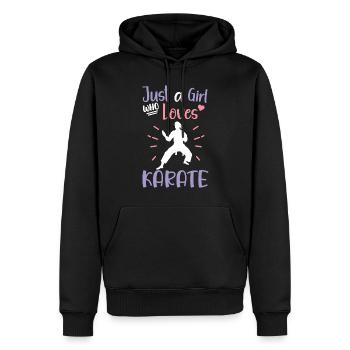 Karaté Fille Arts Martiaux Femmes Karaté Coup De Pied - Sweat à capuche Premium bio Homme - noir - Devant - Nico (187cm)
