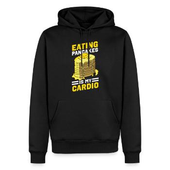 Amateur de crêpes Les enfants mangent des crêpes - Sweat à capuche Premium bio Homme - noir - Devant - Nico (187cm)