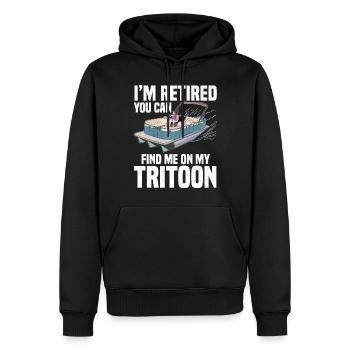 Capitaine Tritoon - Sweat à capuche Premium bio Homme - noir - Devant - Nico (187cm)