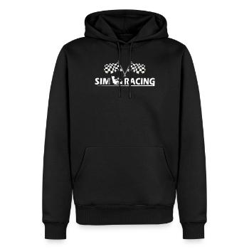 „zeit Für Sim Racing“ Sim Racer - Männer Premium Bio Hoodie - Schwarz - Vorne - Nico (187cm)