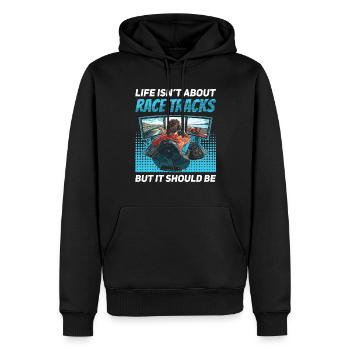 Simulator Cockpit Esports Sim Racing - Männer Premium Bio Hoodie - Schwarz - Vorne - Nico (187cm)