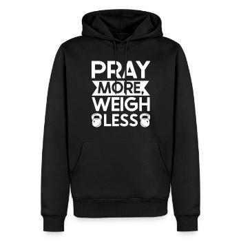 Jesus Christliches Fitnessstudio Workout - Männer Premium Bio Hoodie - Schwarz - Vorne - Nico (187cm)