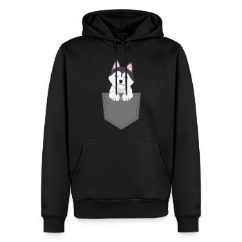 Husky sibérien amant de chien chiot propriétaire de chien - Sweat à capuche Premium bio Homme - noir - Devant - Nico (187cm)