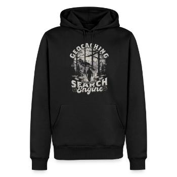 Geocache Geocaching The Original Seach Engine - Men’s Premium Organic Hoodie - black - Front - Nico (187cm)