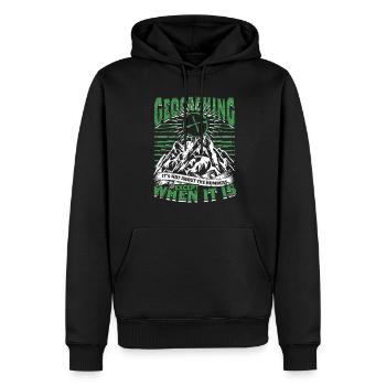 Géocache Géocaching Ce n'est pas une question de chiffres - Sweat à capuche Premium bio Homme - noir - Devant - Nico (187cm)