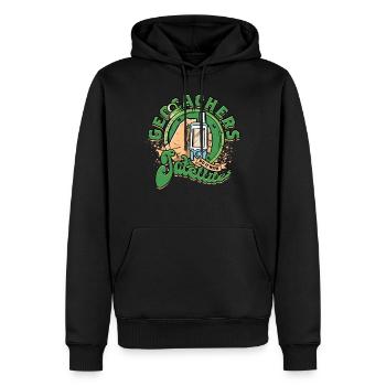Les géocacheurs le font avec des satellites - Sweat à capuche Premium bio Homme - noir - Devant - Nico (187cm)