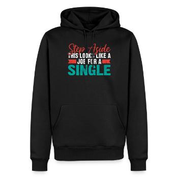 Cadeau unique - Sweat à capuche Premium bio Homme - noir - Devant - Nico (187cm)