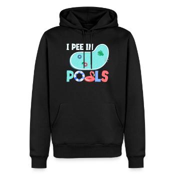 Ich Pinkle In Pools Lustige Witze Sarkastische - Männer Premium Bio Hoodie - Schwarz - Vorne - Nico (187cm)