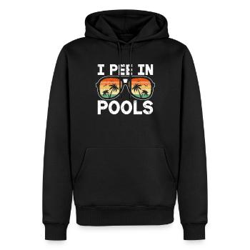 Ich Pinkle In Pools Lustige Witze Sarkastische - Männer Premium Bio Hoodie - Schwarz - Vorne - Nico (187cm)