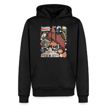 Costa Rica - Männer Premium Bio Hoodie - Schwarz - Vorne - Nico (187cm)