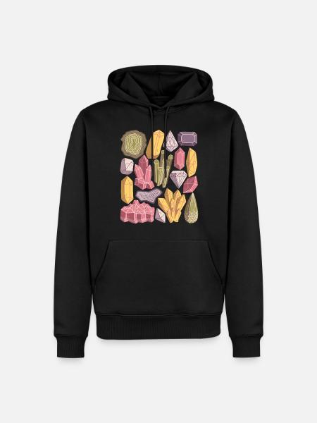 Crystals, Gemstones, Minerals, Diamonds - Men’s Premium Organic Hoodie - black