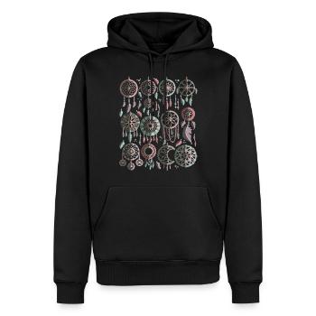 Traumfänger - Männer Premium Bio Hoodie - Schwarz - Vorne - Nico (187cm)