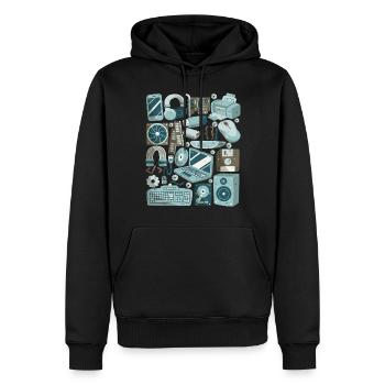 Computer - Männer Premium Bio Hoodie - Schwarz - Vorne - Nico (187cm)