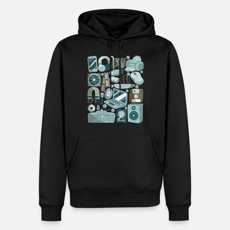 Computer - Männer Premium Bio Hoodie - Schwarz
