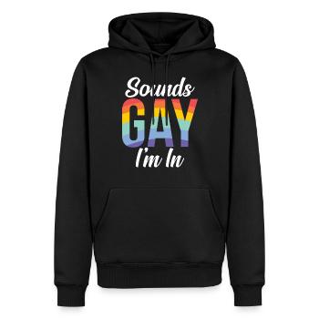 Gay Gifts - Männer Premium Bio Hoodie - Schwarz - Vorne - Nico (187cm)
