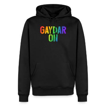 Gay Gifts - Männer Premium Bio Hoodie - Schwarz - Vorne - Nico (187cm)