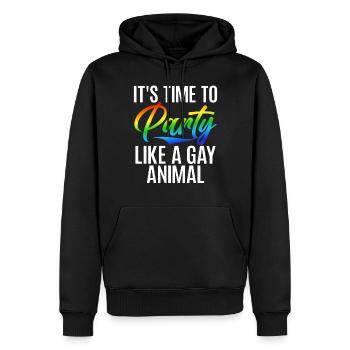 Gay Gifts - Männer Premium Bio Hoodie - Schwarz - Vorne - Nico (187cm)
