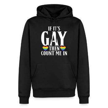Gay Gifts - Männer Premium Bio Hoodie - Schwarz - Vorne - Nico (187cm)
