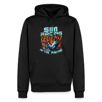 Légende de la simulation de course en devenir - Sweat à capuche Premium bio Homme - noir - Devant - Nico (187cm)