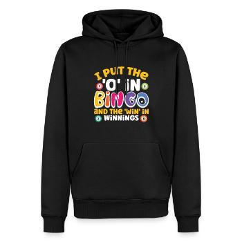 Joueur de bingo Gagnant de la loterie Bingo - Sweat à capuche Premium bio Homme - noir - Devant - Nico (187cm)