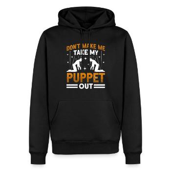 Marionnettiste, marionnettiste - Sweat à capuche Premium bio Homme - noir - Devant - Nico (187cm)