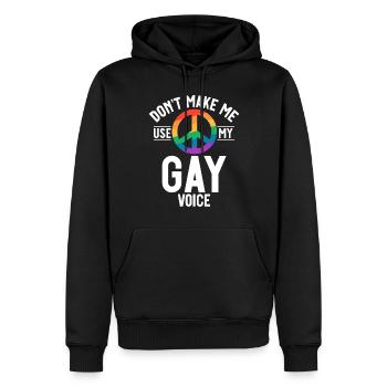 Gay Gifts - Männer Premium Bio Hoodie - Schwarz - Vorne - Nico (187cm)