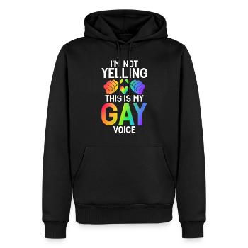 Gay Gifts - Männer Premium Bio Hoodie - Schwarz - Vorne - Nico (187cm)