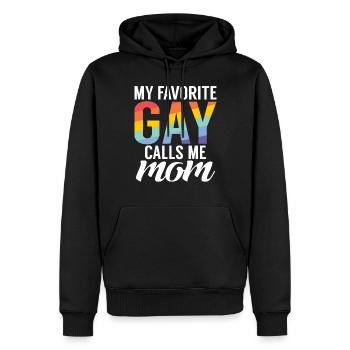Gay Gifts - Männer Premium Bio Hoodie - Schwarz - Vorne - Nico (187cm)