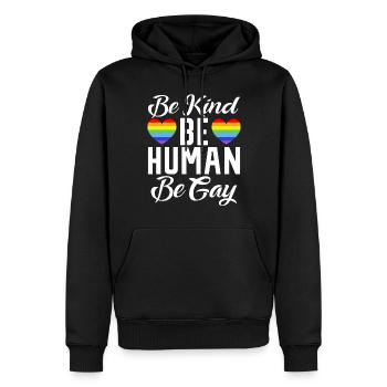 Gay Gifts - Männer Premium Bio Hoodie - Schwarz - Vorne - Nico (187cm)