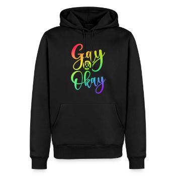 Gay Gifts - Männer Premium Bio Hoodie - Schwarz - Vorne - Nico (187cm)