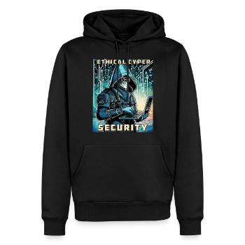 Ethical Cyber Security - Men’s Premium Organic Hoodie - black - Front - Nico (187cm)