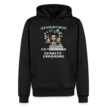 MANN SCHREIBTISCH GEHALTSERHÖHUNG - Männer Premium Bio Hoodie - Schwarz - Vorne - Nico (187cm)