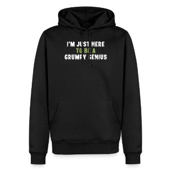 Je suis juste là pour être un sarcasme de génie - Sweat à capuche Premium bio Homme - noir - Devant - Nico (187cm)