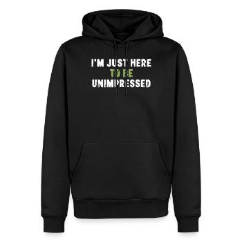 Je suis juste là pour être un sarcasme non impressionné - Sweat à capuche Premium bio Homme - noir - Devant - Nico (187cm)