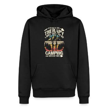 Mari Et Femme Camping Partenaire Couple Assorti - Sweat à capuche Premium bio Homme - noir - Devant - Nico (187cm)