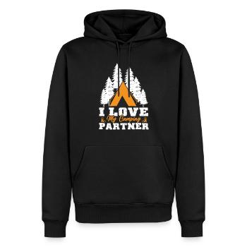 Mari Et Femme Camping Partenaire Couple Assorti - Sweat à capuche Premium bio Homme - noir - Devant - Nico (187cm)
