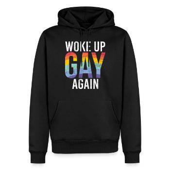 Gay Gifts - Männer Premium Bio Hoodie - Schwarz - Vorne - Nico (187cm)