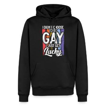 Gay Gifts - Männer Premium Bio Hoodie - Schwarz - Vorne - Nico (187cm)