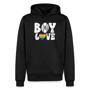 Gay Gifts - Männer Premium Bio Hoodie - Schwarz - Vorne - Nico (187cm)