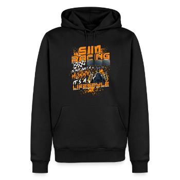 La simulation de course n’est pas seulement un passe-temps, c’est un style de vie - Sweat à capuche Premium bio Homme - noir - Devant - Nico (187cm)